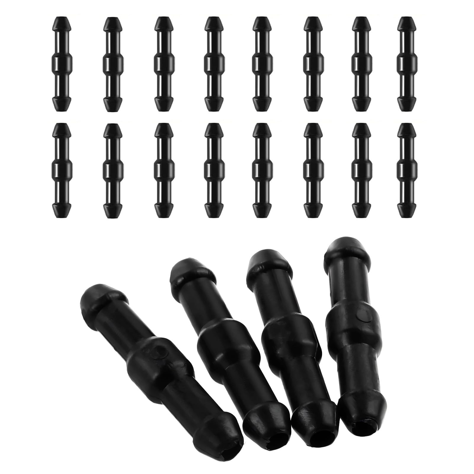 20PCS Universal Windshield Washer Hose Connectors, 2-Way 0.11 inches, Black