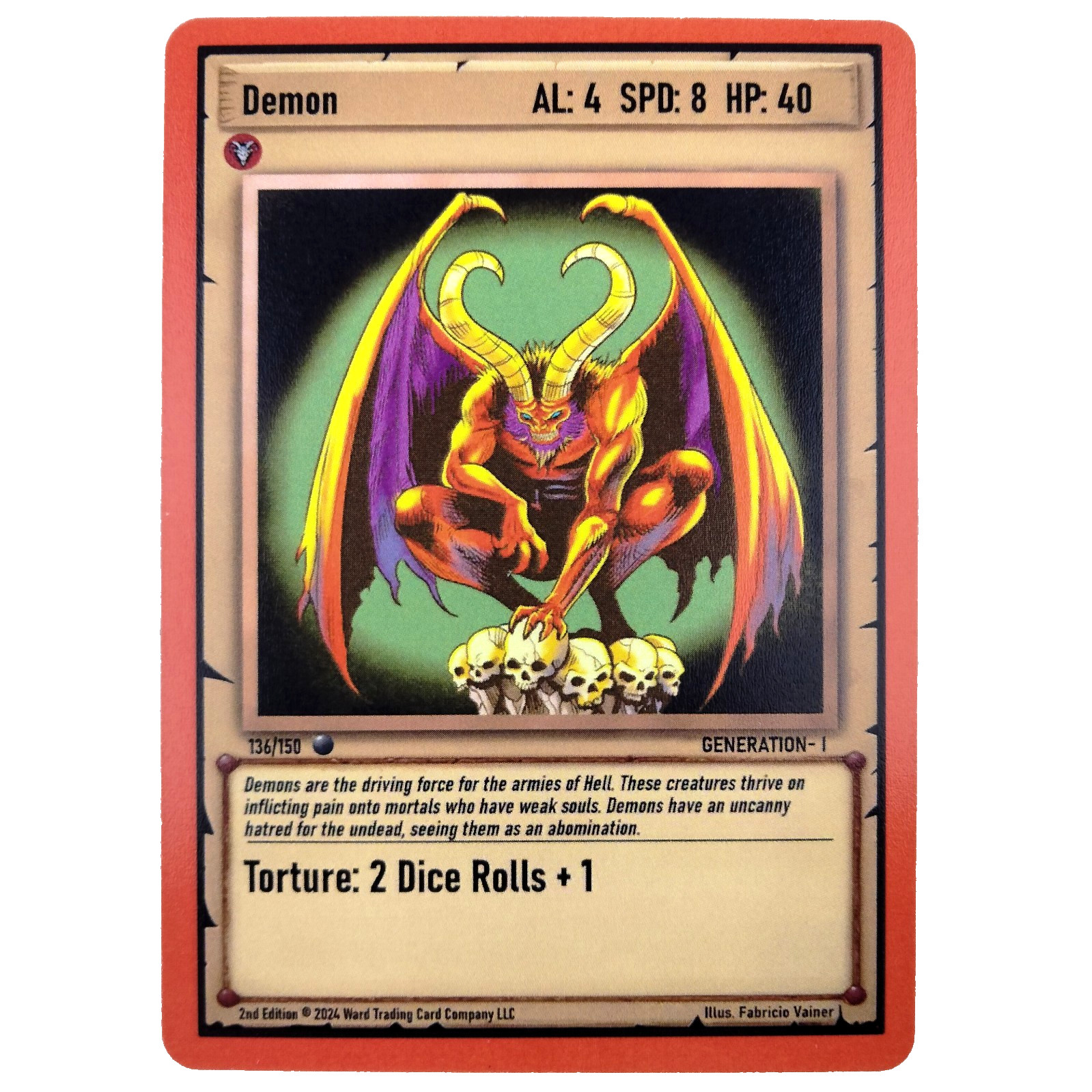 Demon 136/150 Common Ward TCG Trading Card Game 2nd Edition Gen 1 - NM