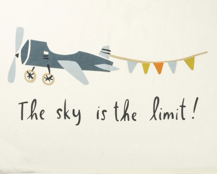 Children’s Pillow Case Set - Plane & Clouds