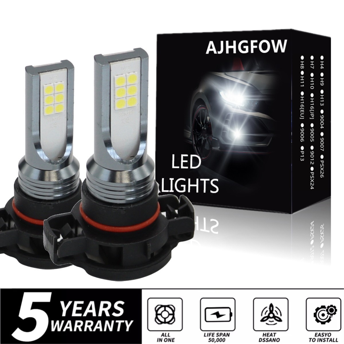 For GMC Yukon Denali Sport Utility 2015-2020 LED Fog Light Bulbs 5202 White 2X