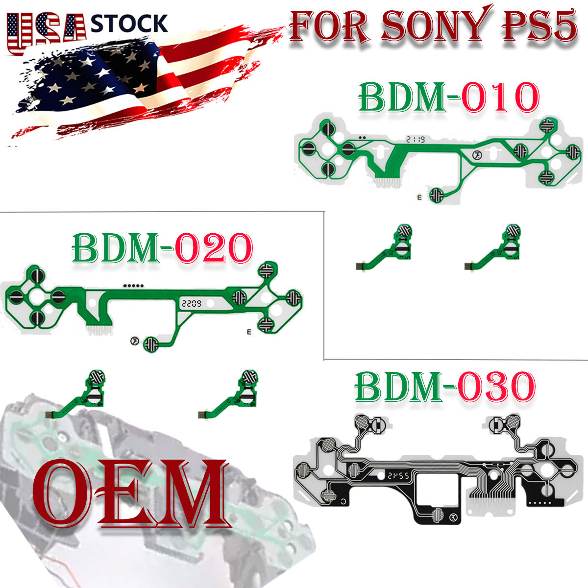 OEM Conductive Film Ribbon Keypad Flex Cable Button Controller For Sony PS5