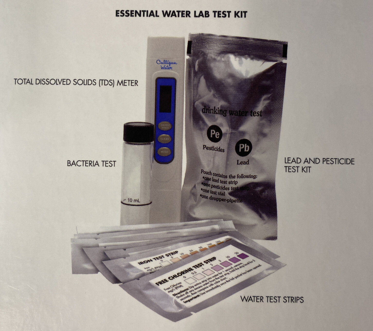 Culligan Essential Water Quality Test Kit Lead Bacteria & 8 Other Contaminants