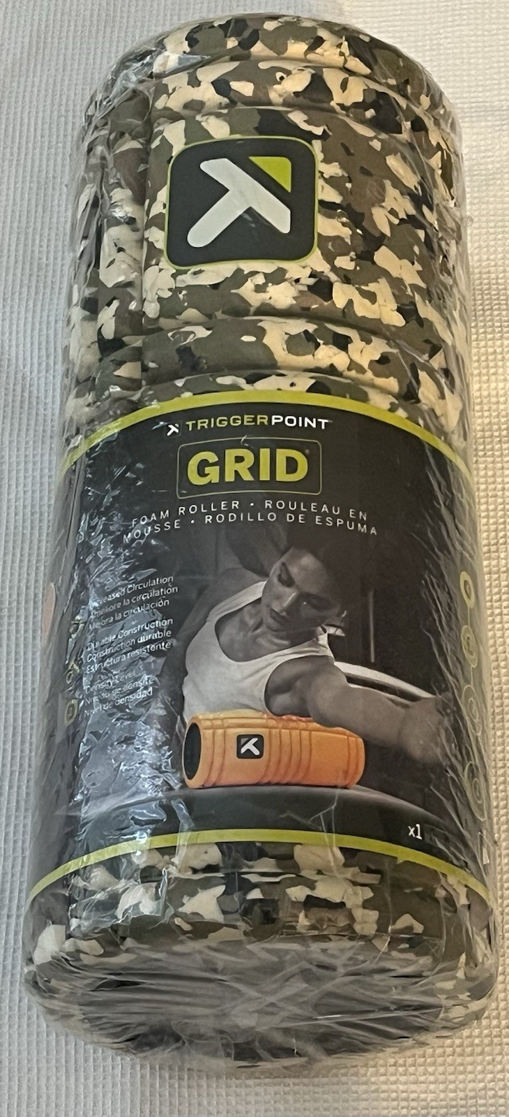 13”Foam Fitness Roller for Deep Tissue Massage Grid Muscle Trigger Point Muscles