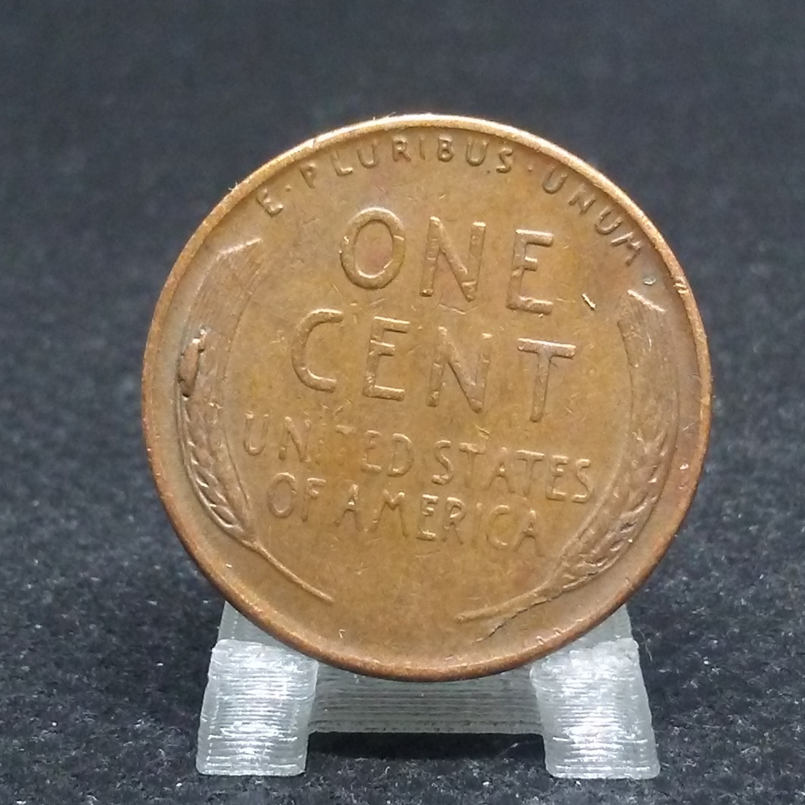 1952 Wheat Penny Die Chip on Wheat Ears