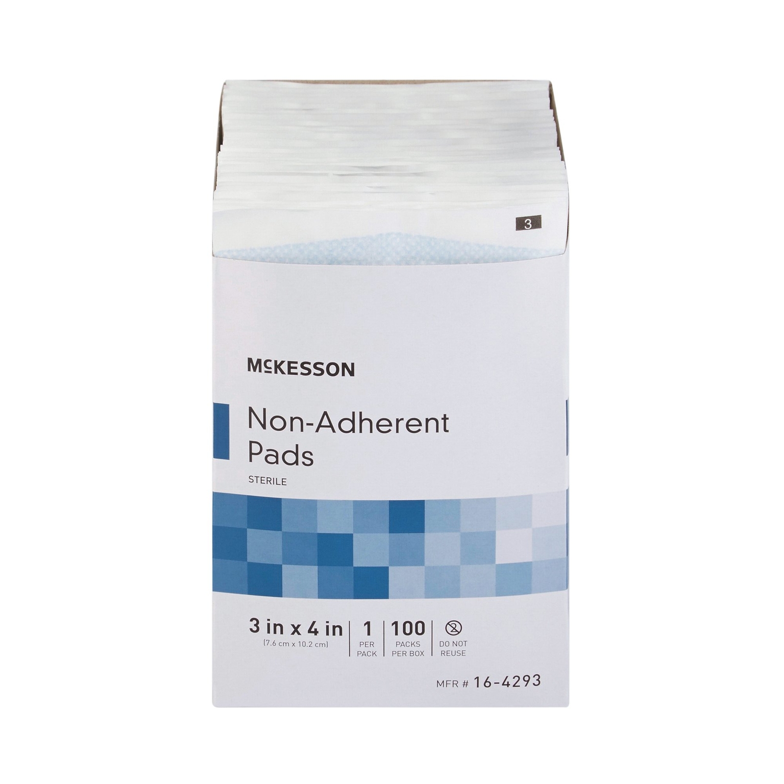 McKesson Sterile Non-Adherent Dressing Rectangle 3 x 4" 16-4293 1200 per Case