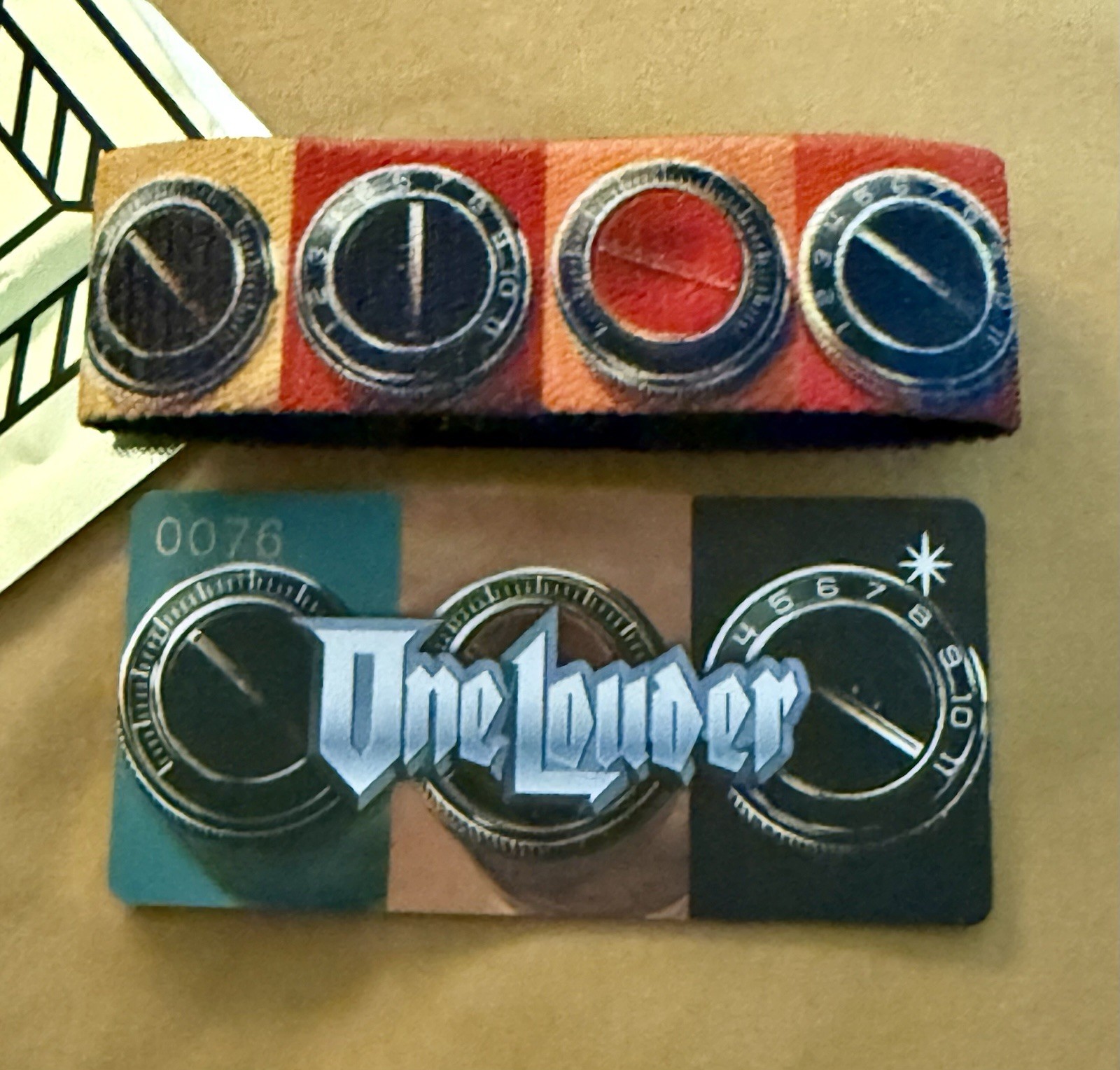 New! ZOX Strap *ONE LOUDER* Sz MEDIUM - Reversible Wristband with Card - GOLDIE