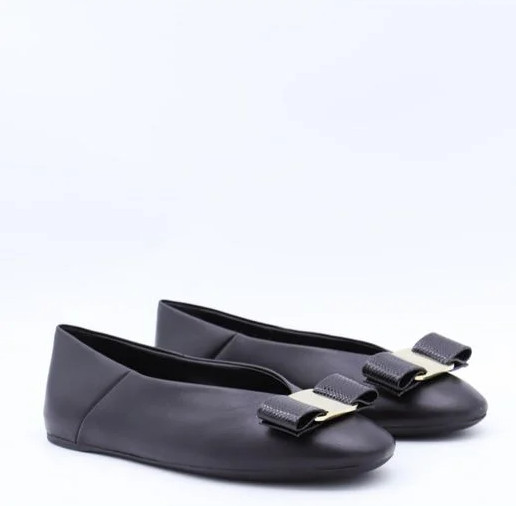 NIB NEW Salvatore Ferragamo Vanna Blue Leather Ballerina Flats 6 6.5 8 8.5 9 (c)