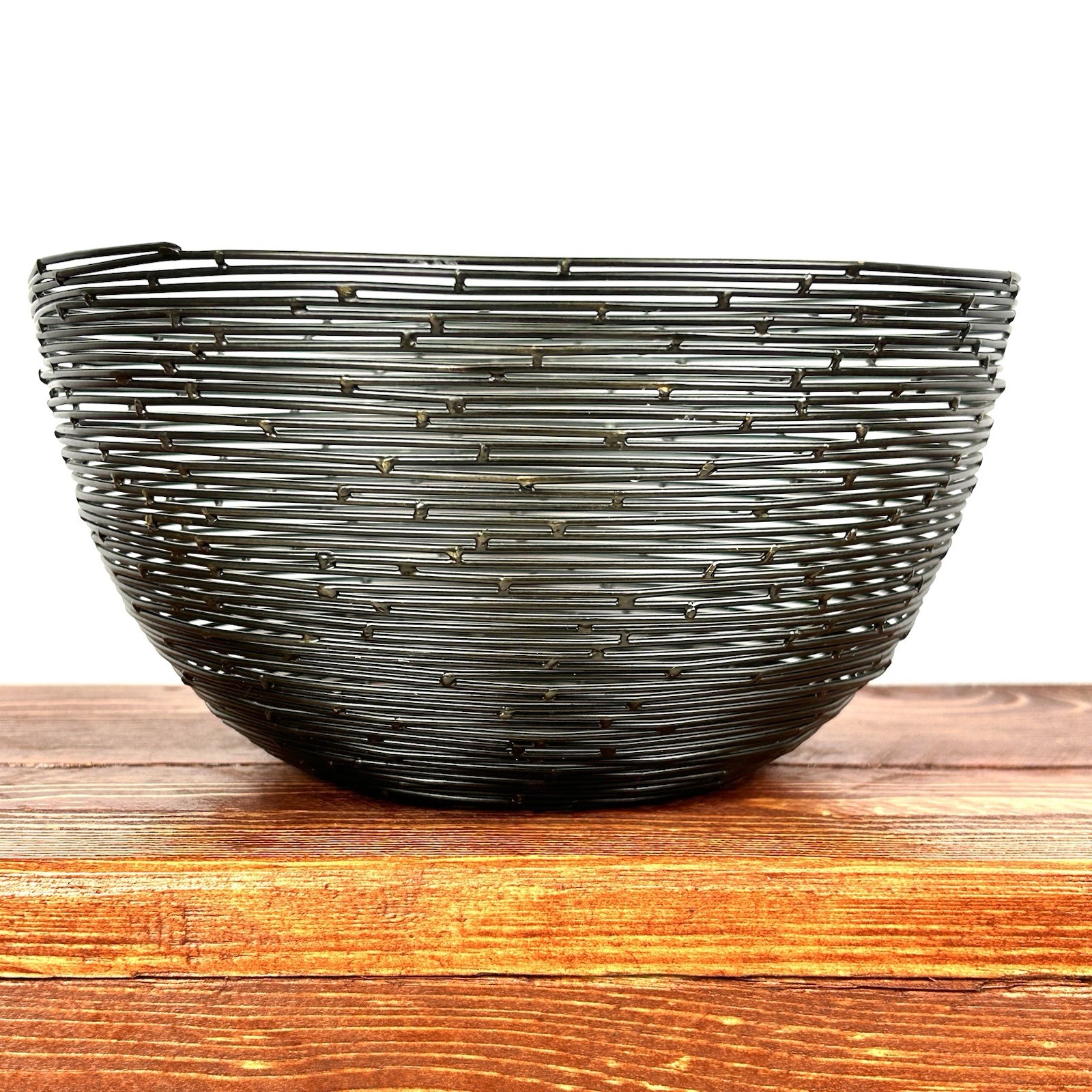 Open-Wire Nest Woven Fruit Veggie Basket Bowl Kitchen Multi Purpose Decor 4x8”