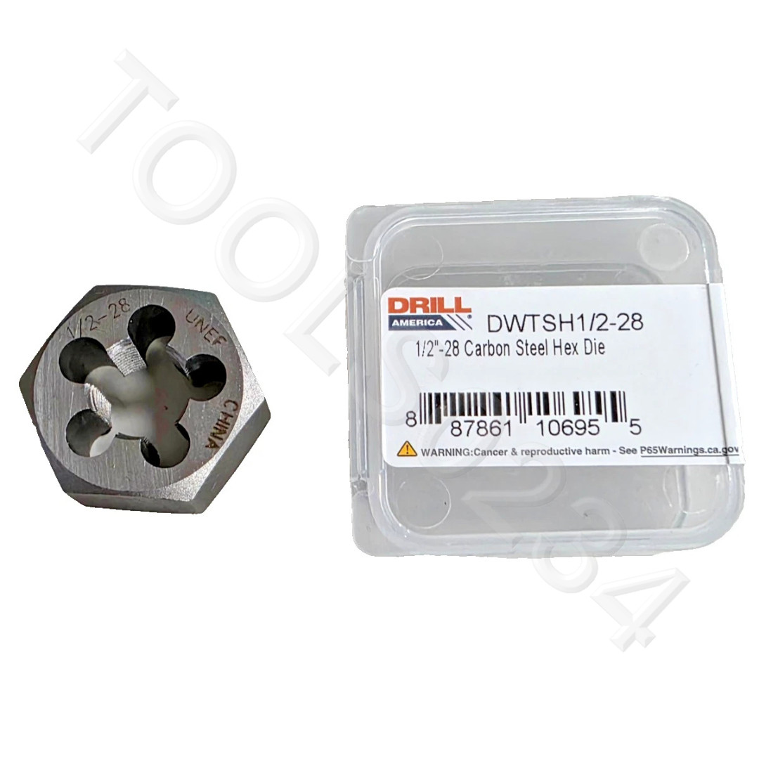 1/2-28 X 1-1/16 Hex Die DWTSH1/2-28 NEF Rethread Gunsmithing CS by Drill America