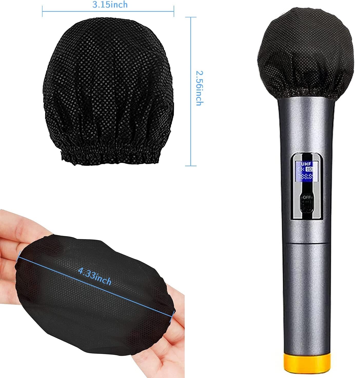 Microphone Covers Disposable Mic Filters Protective Caps for Handheld Kalaoke