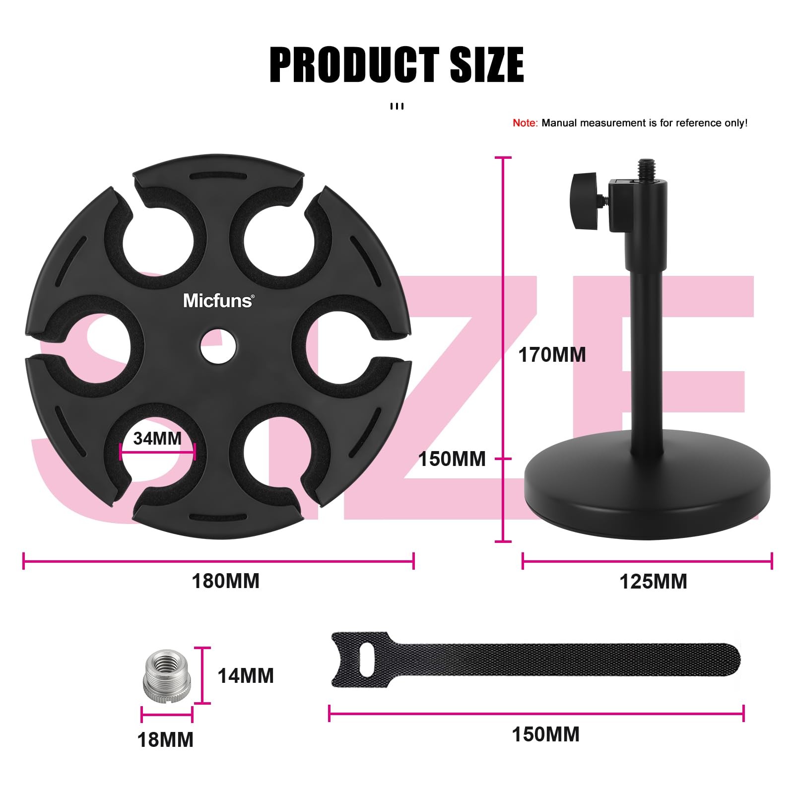 Multi Microphone Holder, Wired and Wireless Mic Holder for Stand, Hold Up to ...