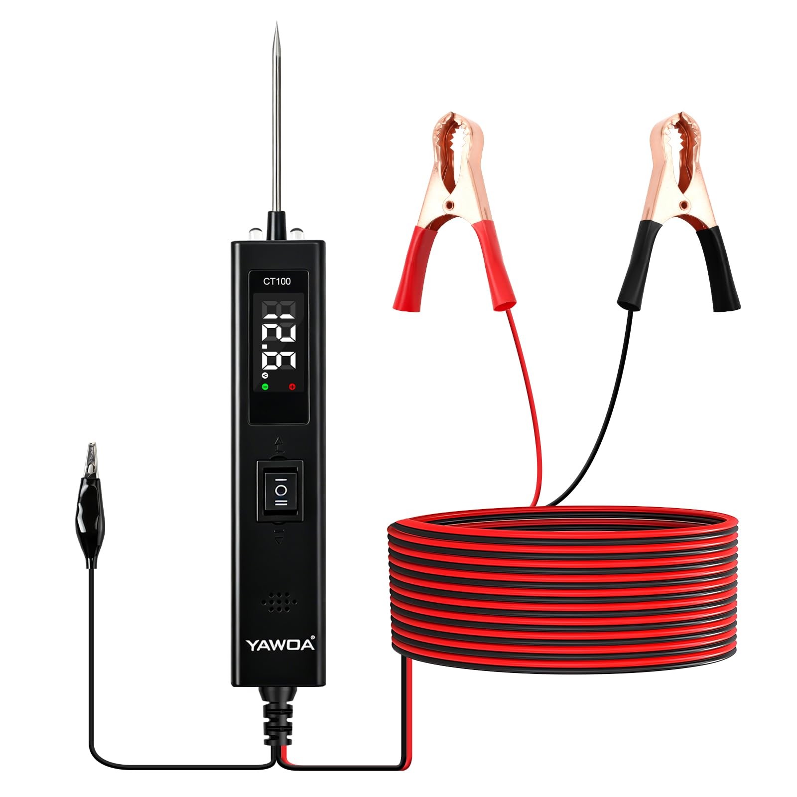 Upgrade Power Circuit Probe Tester,6-24V DC Electrical System black