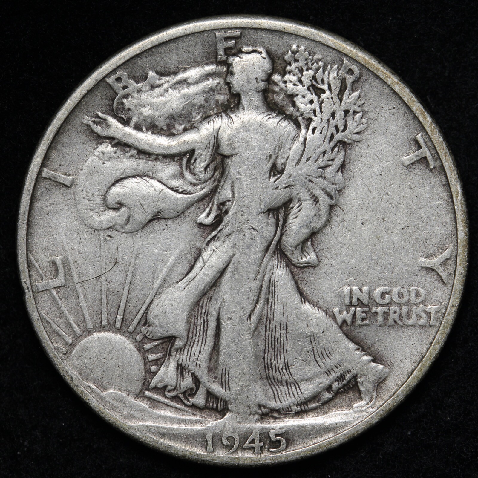 1945-D Walking Liberty Half Dollar Nice Circulated Condition