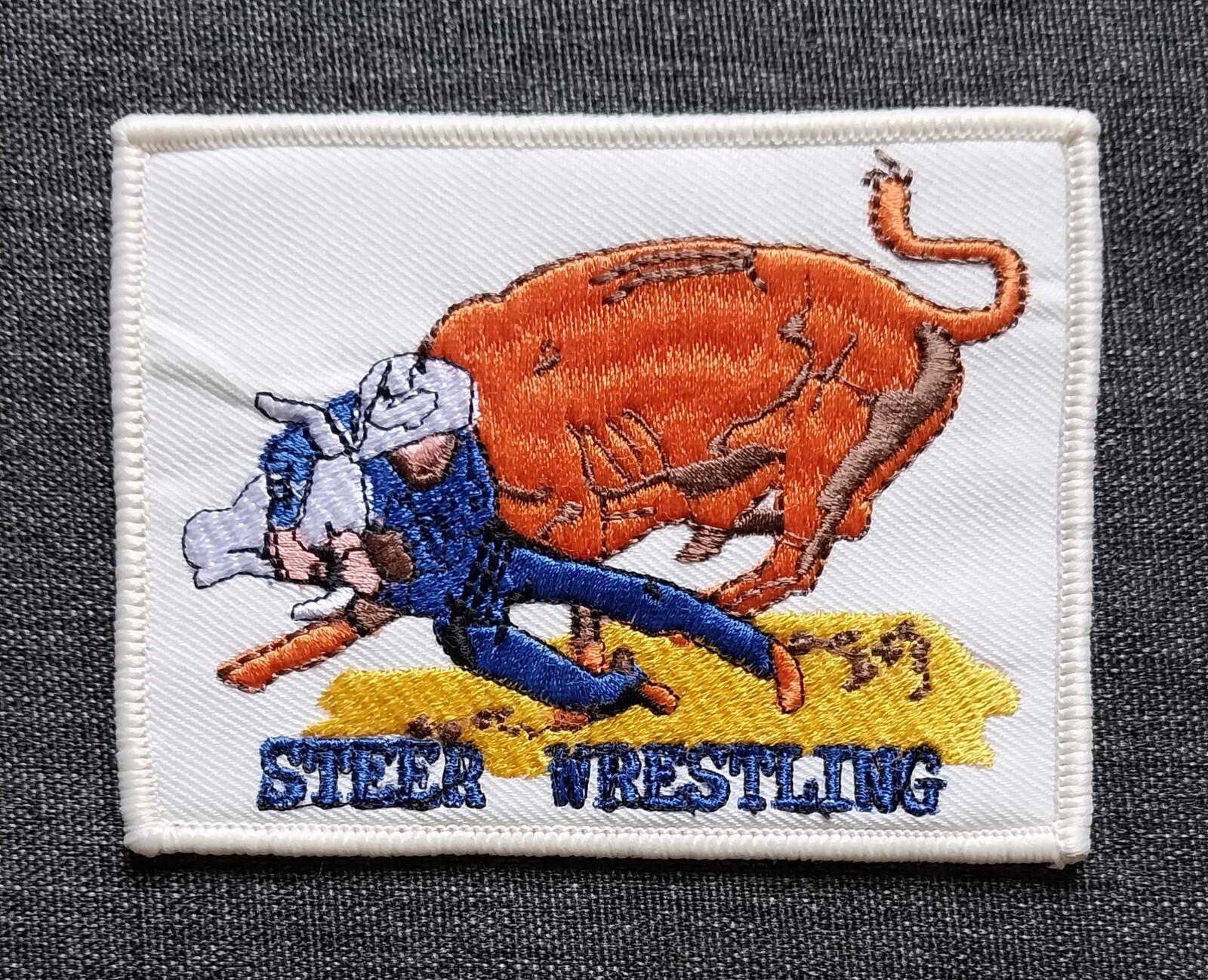NFR PRO RODEO ~ STEER WRESTLING ~ Embroidered Sew On Patch