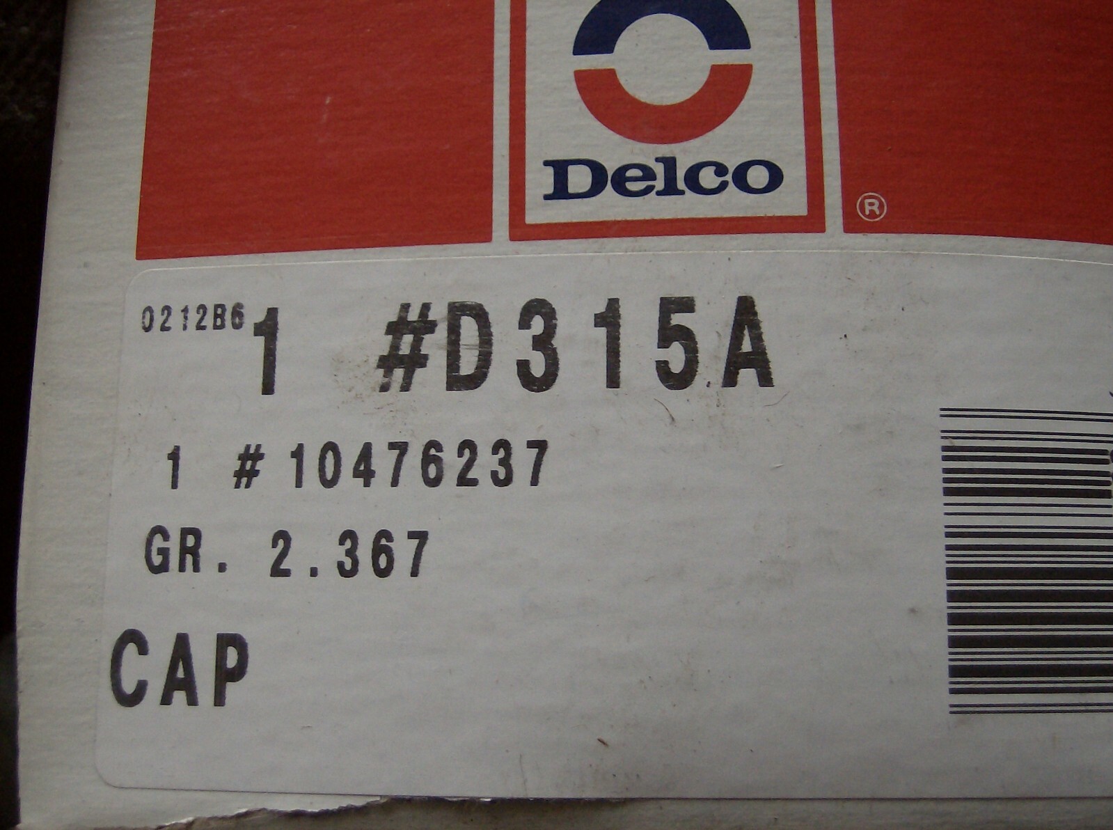 GENUINE GM 10476237 DISTRIBUTOR CAP