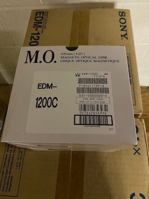 5 PACK SONY EDM1200C 1.2GB 512B/S 5.25" REWRITABLE MAGNETO OPTICAL DISK