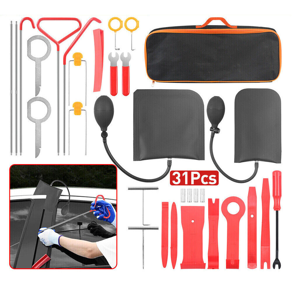 31Pcs Emergency Kit Auto Tool Window-Car Door Open Unlock Lock Out Universal Kit