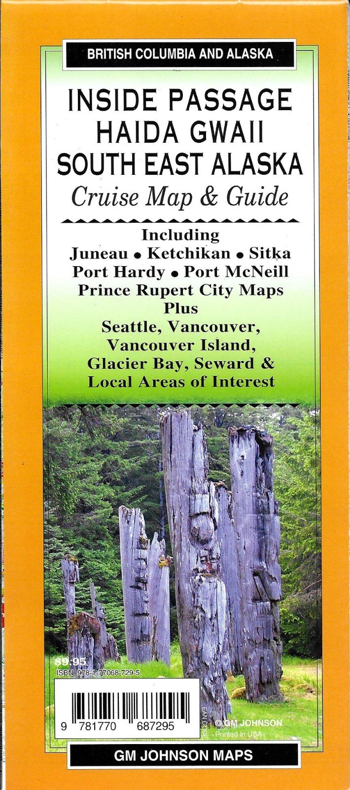 Map of the Inside Passage, Alaska & BC, Canada, Haida Gwaii, by GMJ Maps