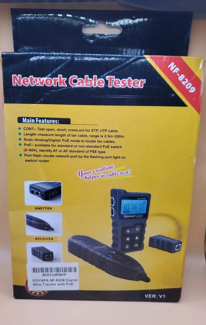 Advanced Network Cable Tester With PoE& NCV & Lamp Wire Tracker Open Box