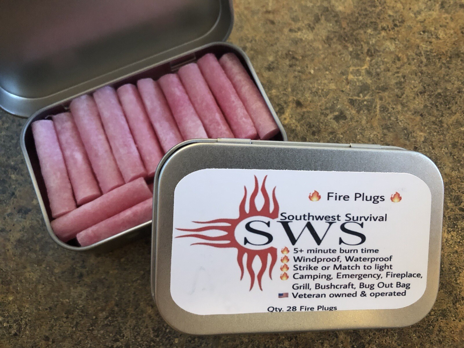 Southwest Survival - Fire Starter Plugs,Qnty:28-Camping, Bushcraft, Bugout Bag