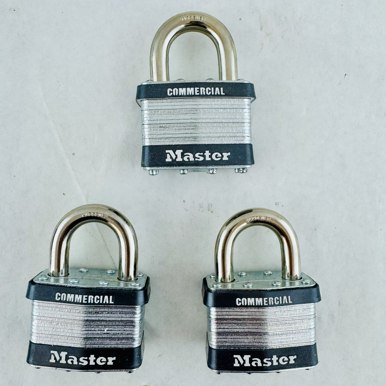 Master Lock Keyed Padlock Commercial Set of 3 Locks