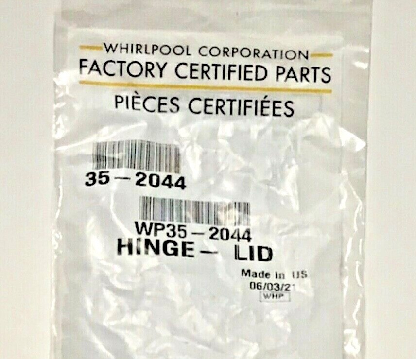 Whirlpool Genuine OEM WP35-2044 35-2044 Washer Lid Hinge