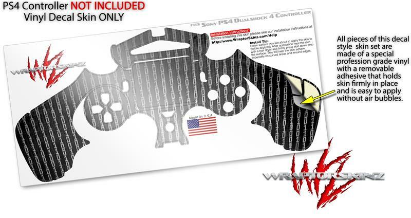 Skin for Sony PS4 Controller Binary Rain White