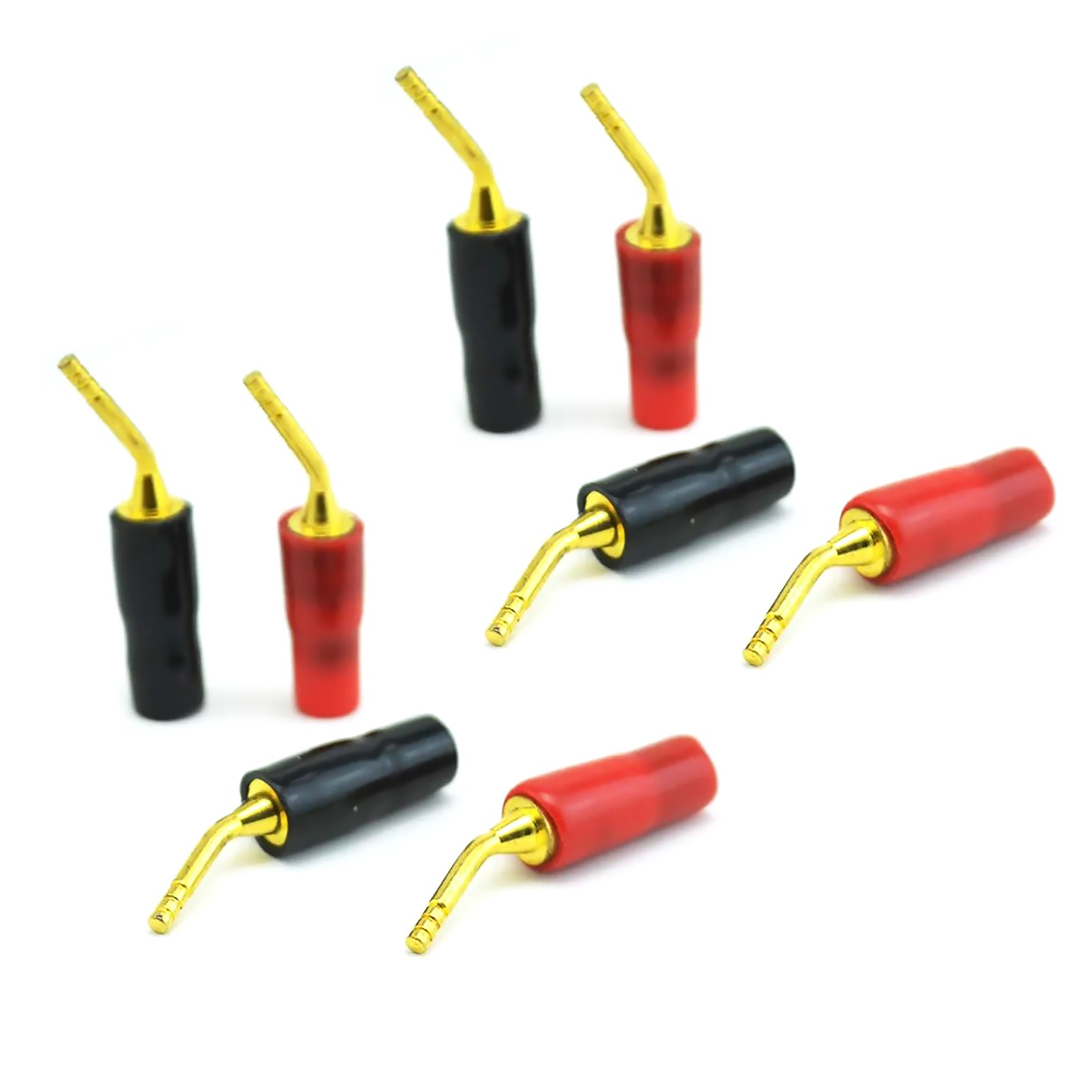8Pcs Pure Copper Gold Plated 2mm Pin Banana Plug HIFI Speaker Cable Connector