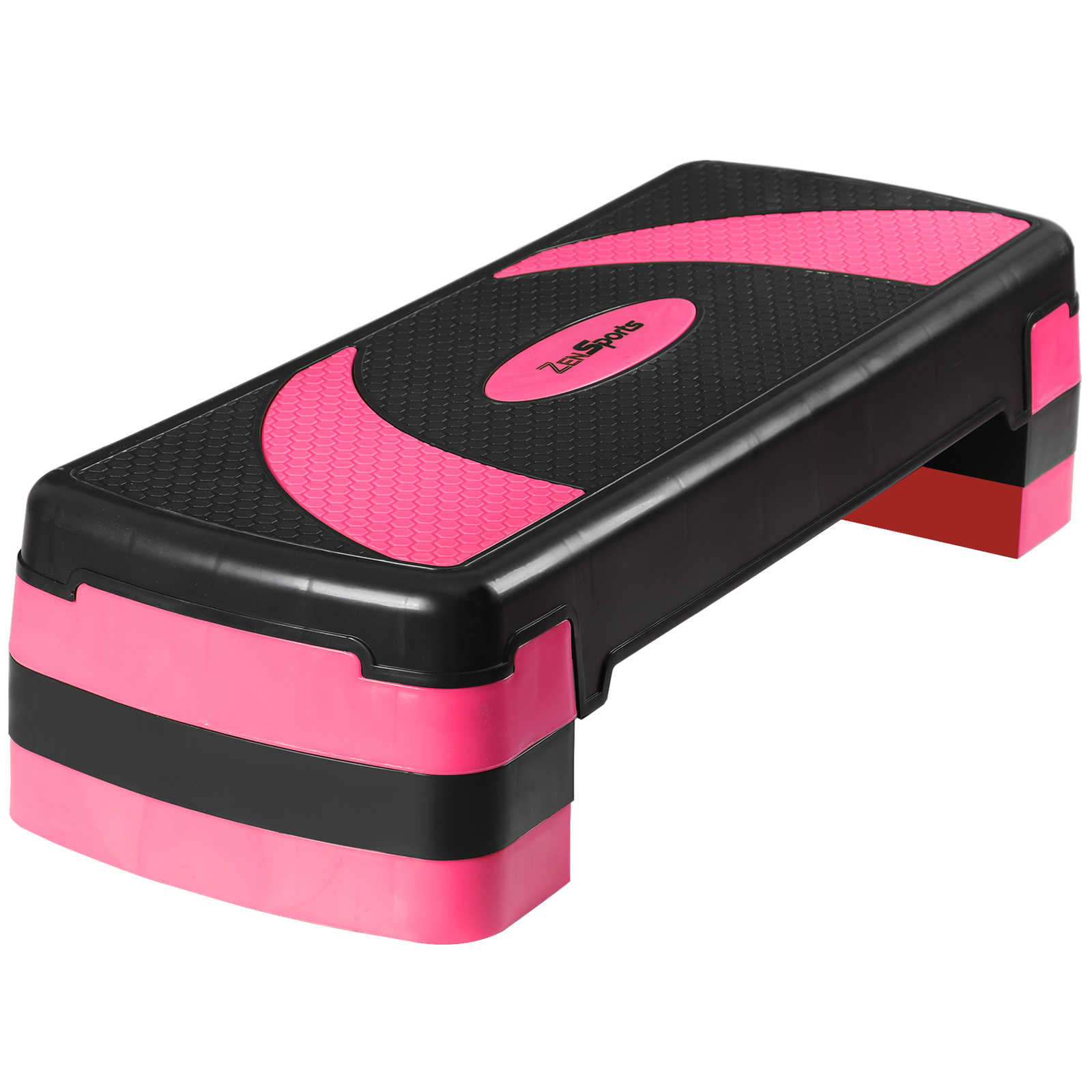 31 Inch Exercise Step Platform Adjust Aerobic Step Platform Workout Stepper Pink