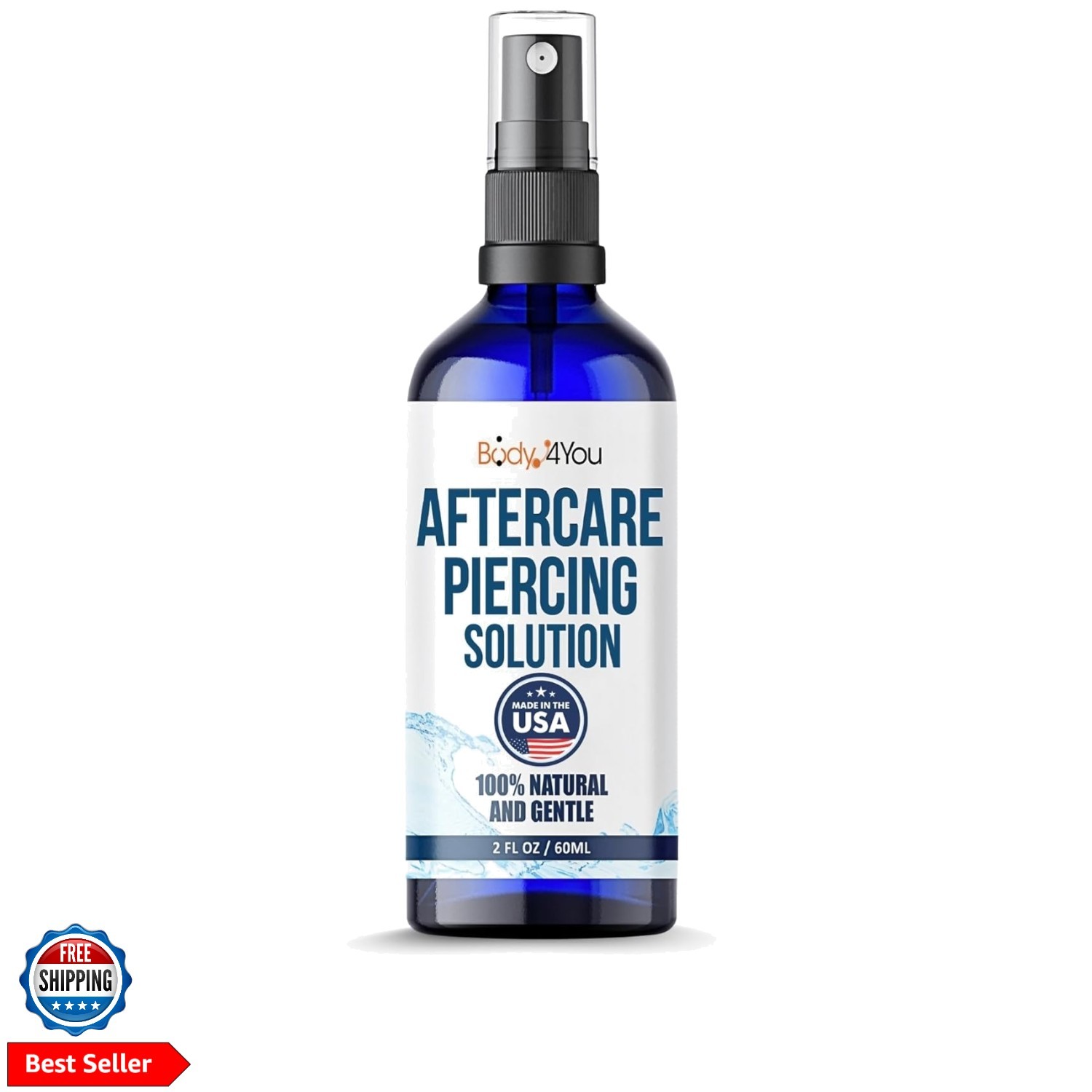 Piercing Aftercare Spray - Saline Solution for Piercings Wound Wash Sterile S...