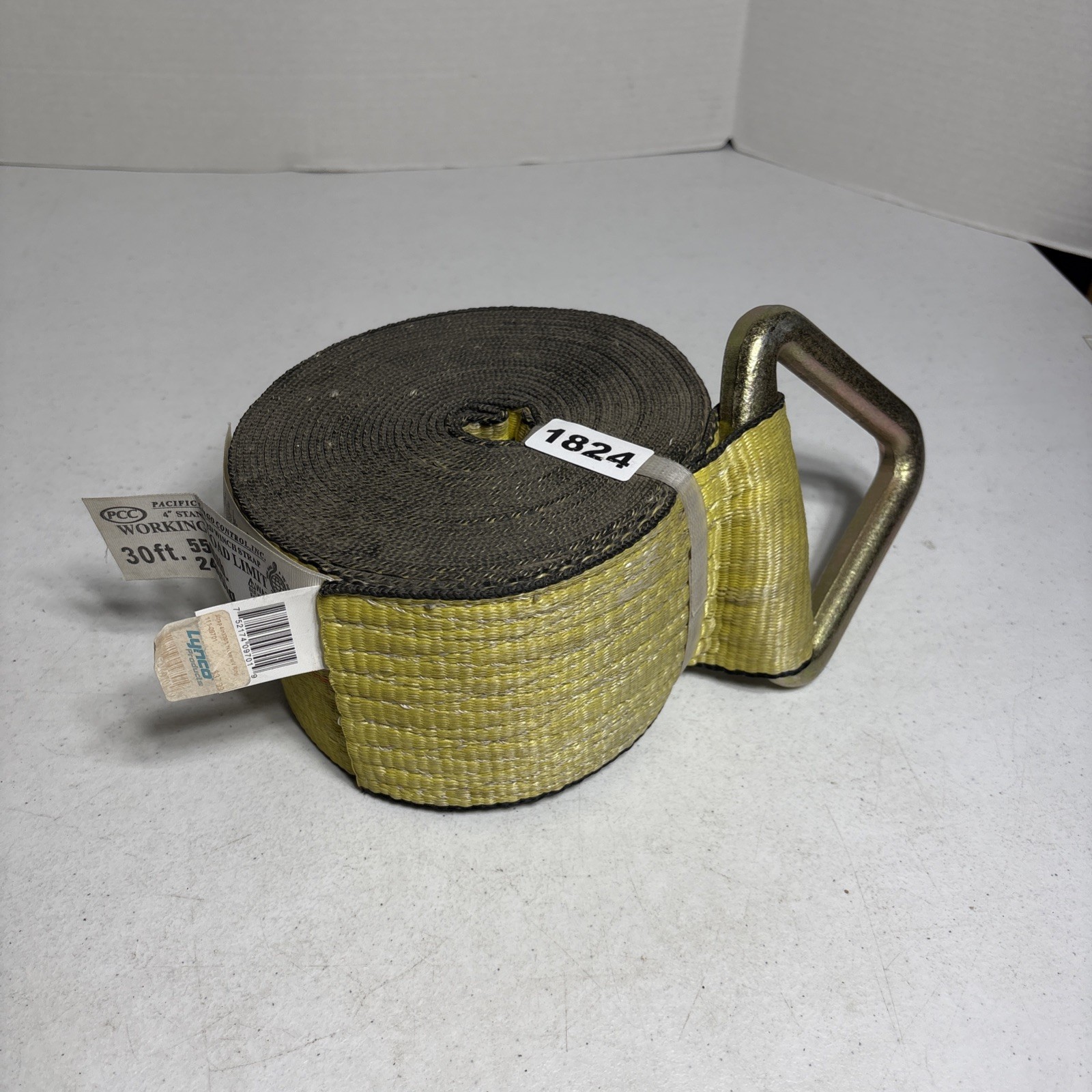 Pacific Cargo Control Heavy Duty Strap 30ft x 4in 5500lb Work Load. With D Ring