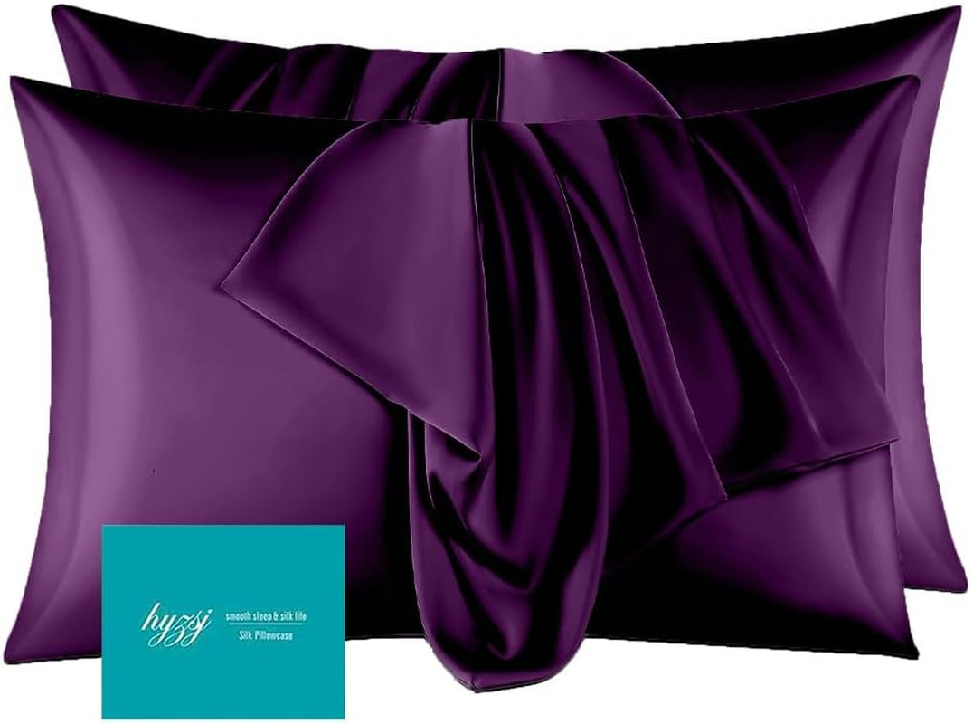 Mulberry Silk Pillow Cases Set of 2, Both Sides Real Silk Pillowcase for Hair an