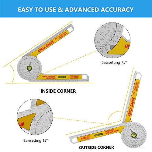 Miter Saw Protractor Angle Ruler, 360 Degree Measure Tool ,Angle Finder Gauge