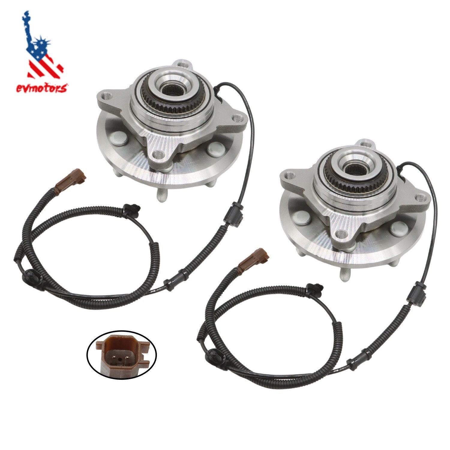 2PCS Front Wheel Bearing Hub for 2015 2016 2017 Ford F-150 4X4 4WD 6 Lug w/ ABS
