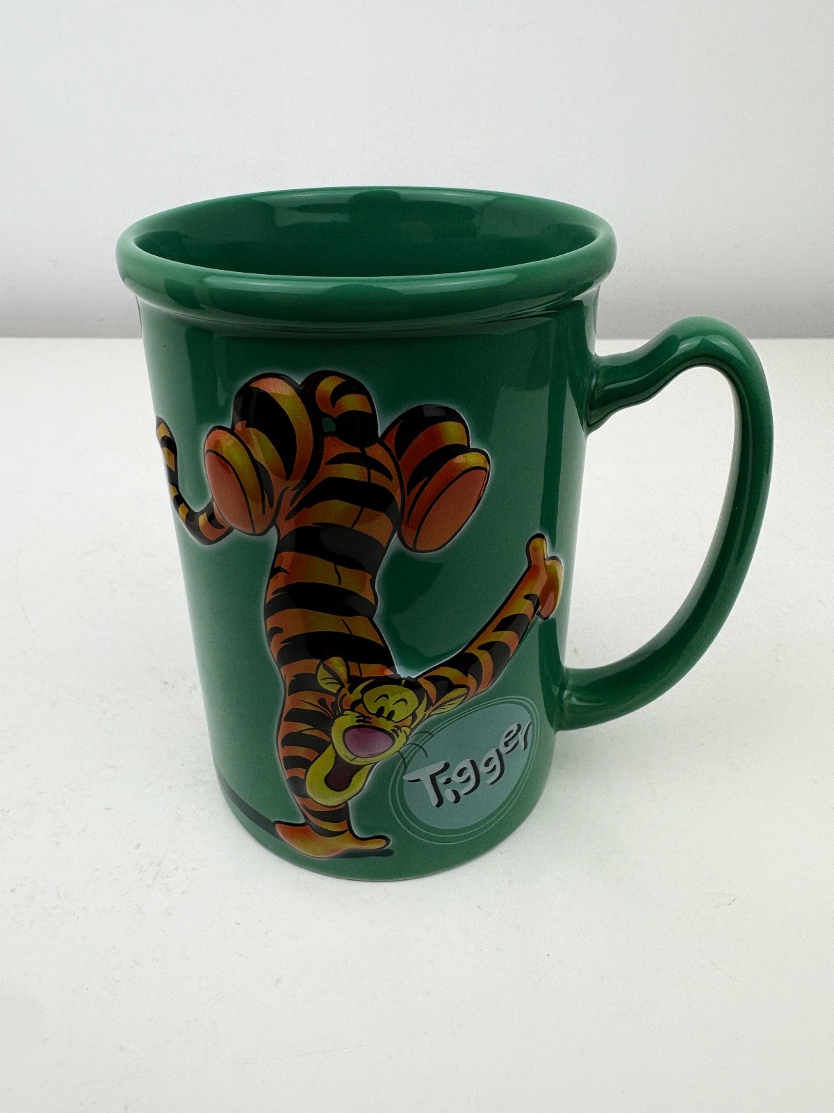 Disney Store Tigger Mug Just Tiggerific 3D Tigger Oversized Green Ceramic Mug