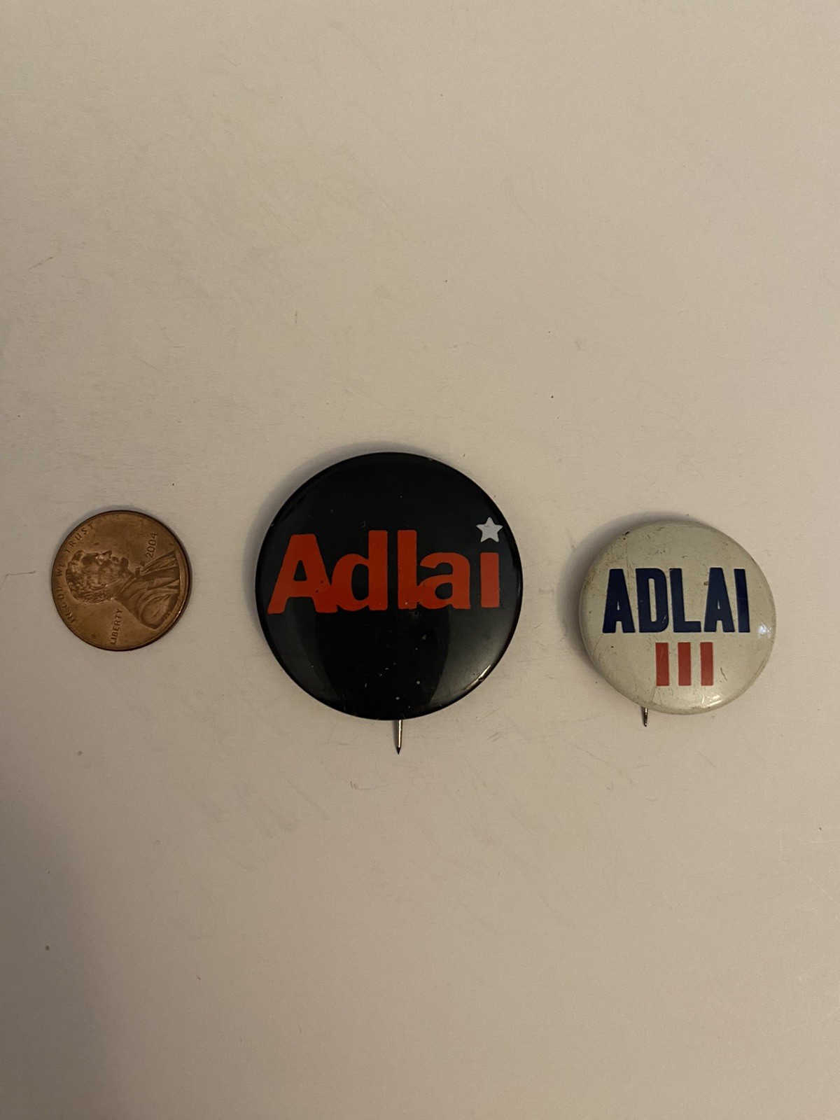 Adlai (2) Political Pin Back Buttons P34