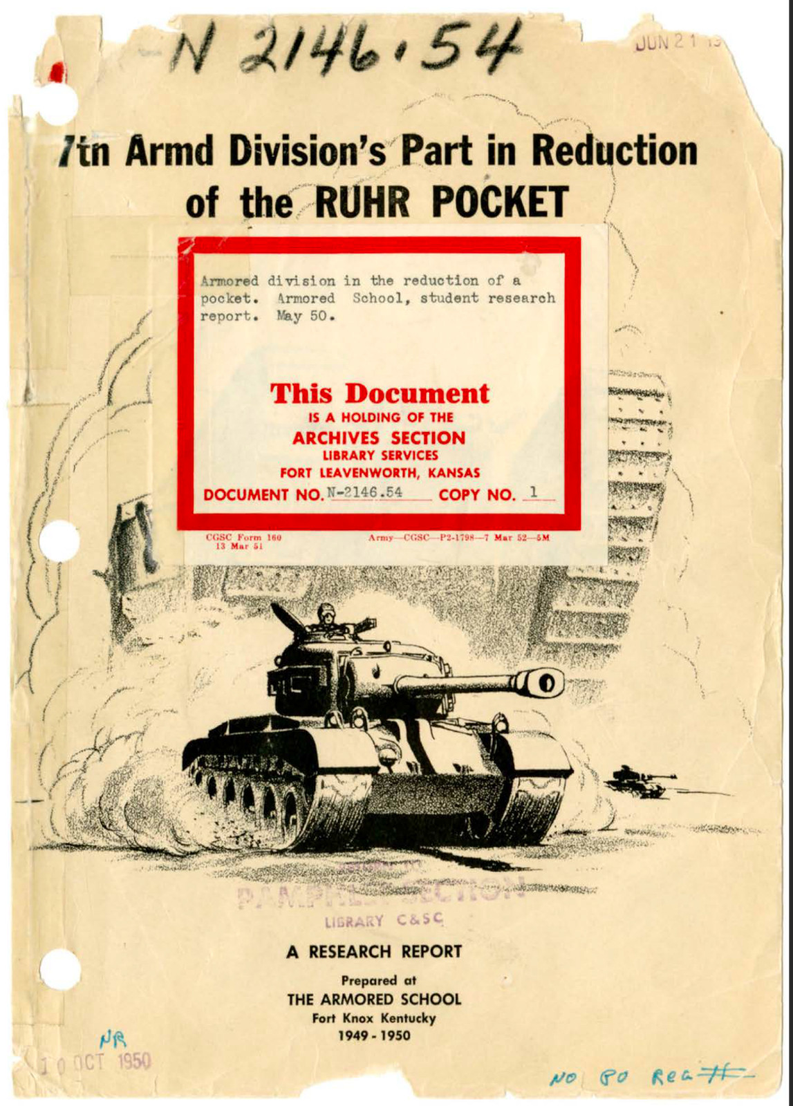 148 Page 7th Armored Division Reduction Of Ruhr Pocket April 1945 on Data CD
