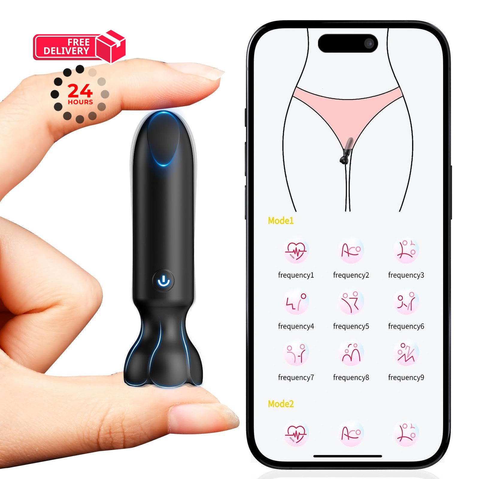 Mini Bullet Vibrator Adult Toys - Vibrators App L*W*H=3.7*0.9*0.8 Inch, Black
