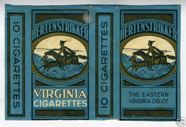 1930s Hertenstrikker Virginia Cigarettes Package Label