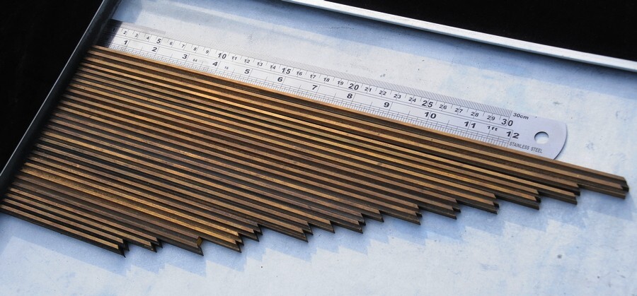 Lot of brass lines bookbinding gilding bookbinder line rule leather Art Nouveau´