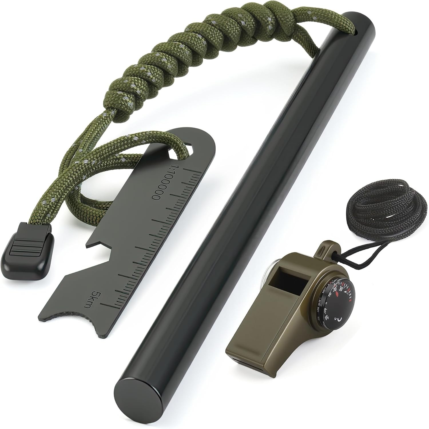 6" x 1/2" Drilled Ferro Rod Fire Starter Kit - Large Ferrocerium Flint and