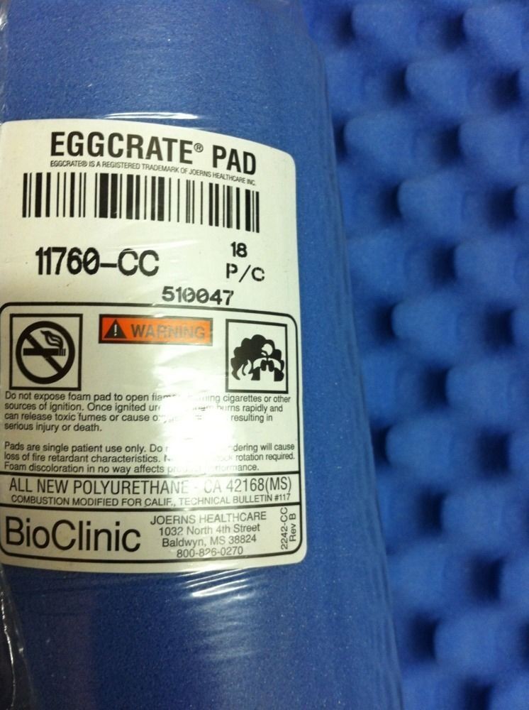 BioClinic EGGCRATE PAD 33x68" Medical Grade Padding For Bed Stretcher Wheelchair