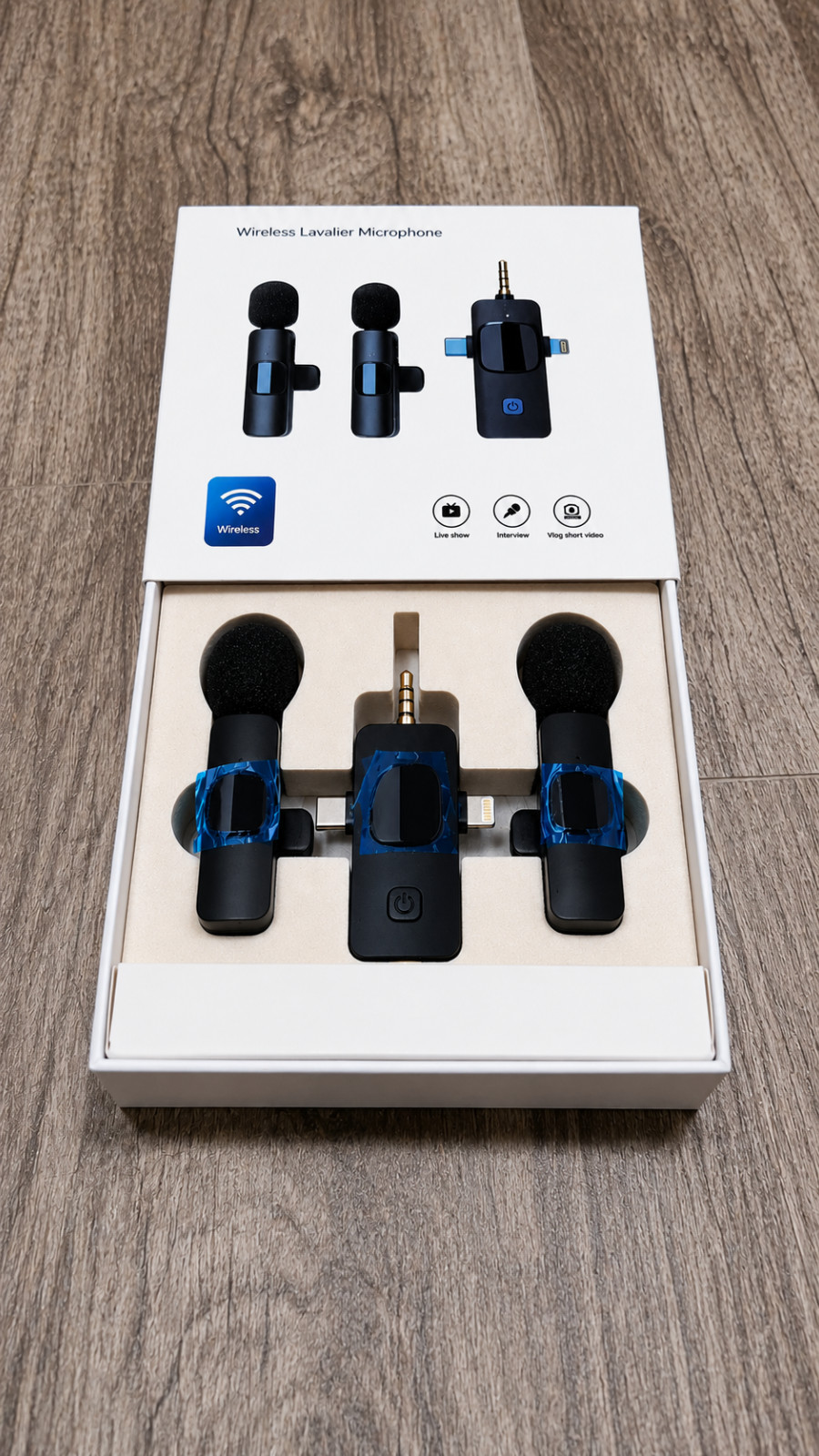 Dual Wireless Lavalier Mic for iPhone Android USB-C Lightning TikTok Youtube