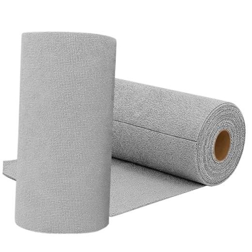 75 Pack Microfiber Cleaning Cloth Roll,Reusable Tear Away Microfiber Grey