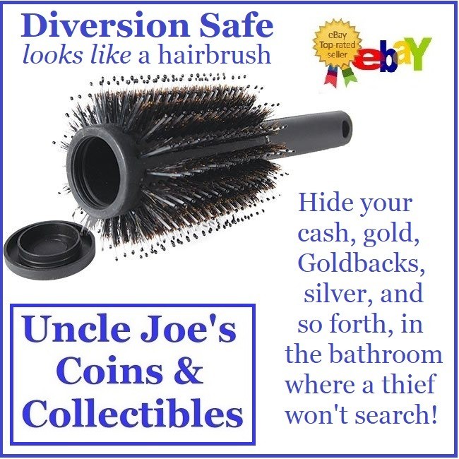 Hair Brush Diversion Safe: Hide Your Goldbacks Cash Silver Gold Jewelry