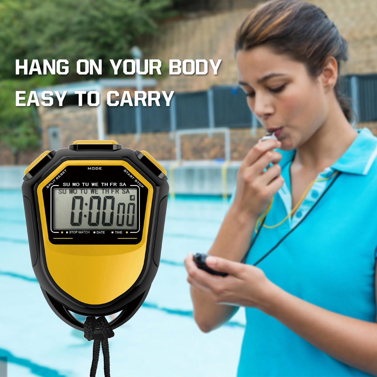 Waterproof Stopwatch Digital Handheld LCD Timer Sports Counter L5C4