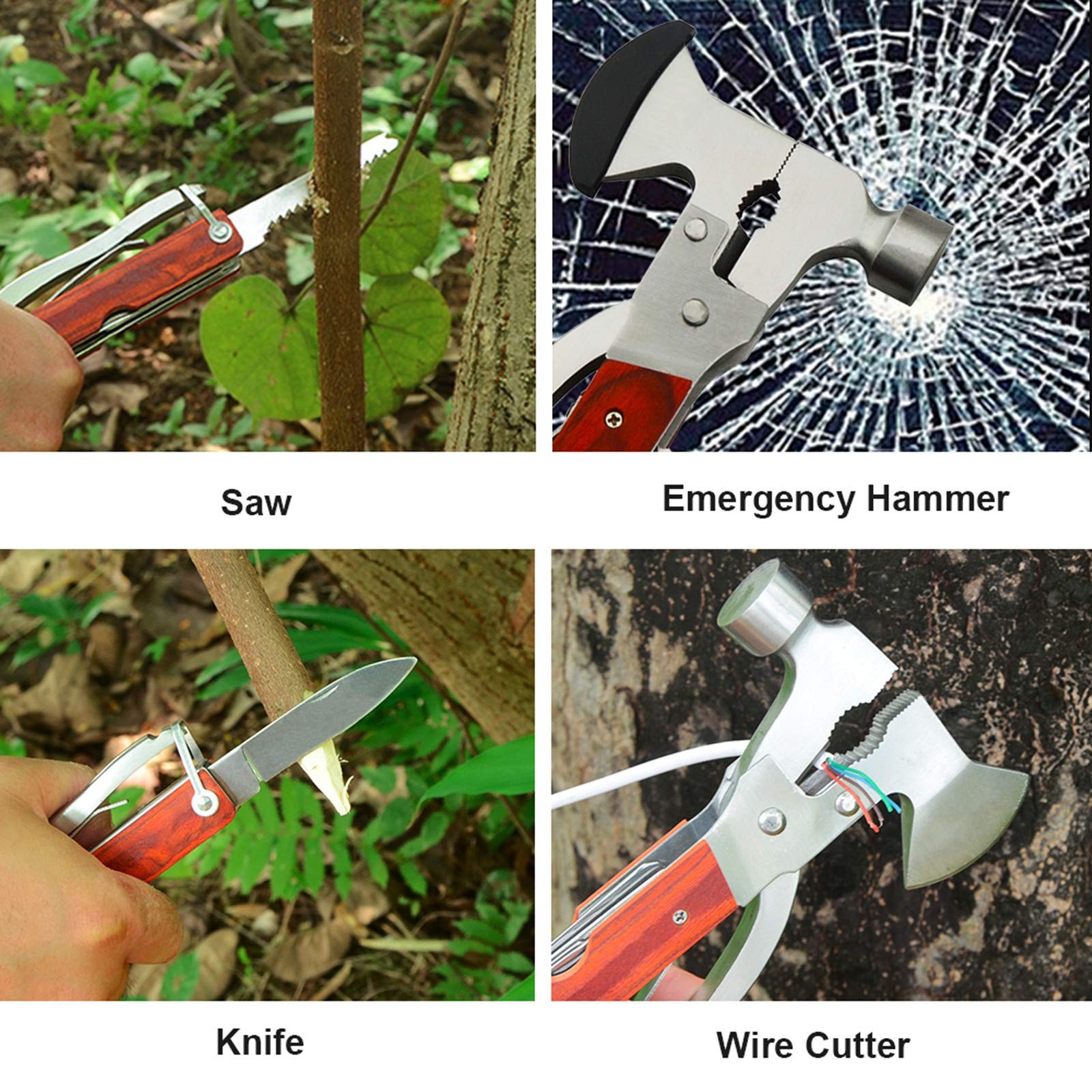 18-in-1 Multitool Camping Axe Hammer, Multi Tool with Plier, Knife