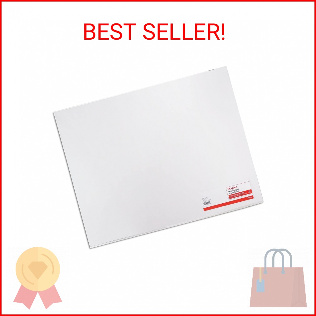 Staples Poster Board, 22" x 28", White, 20/Carton - Display Boards for School &