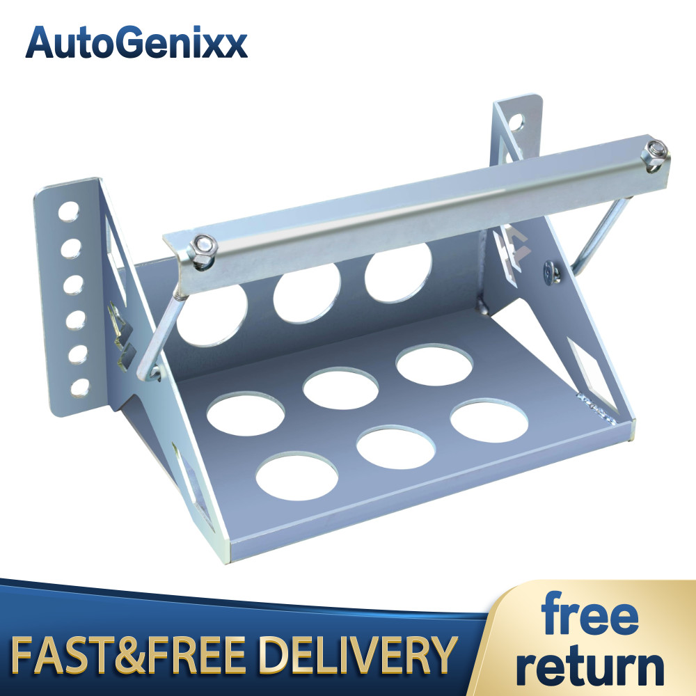 Steel Bolt-In Battery Mounting Box Tray Universal Fit-14.3" Overall Hold Down