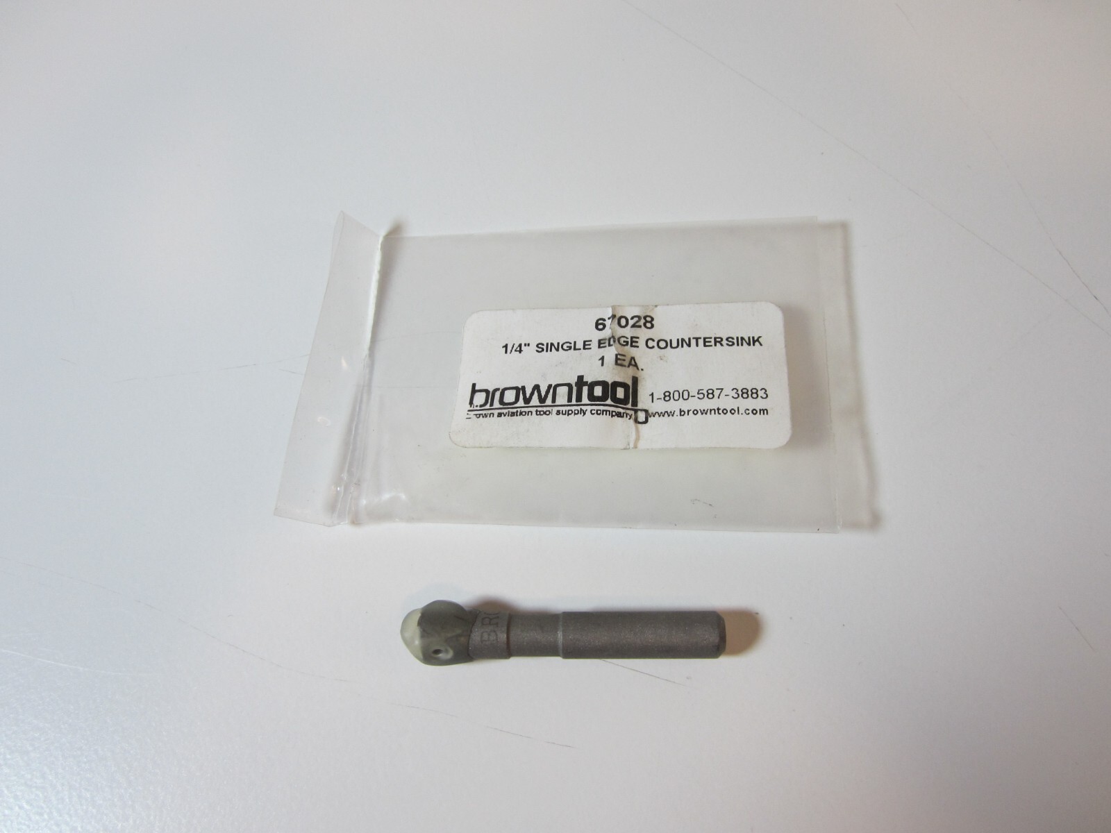 BROWNTOOL #67028 1/4" Single Edge Countersink Bit Wax Sealed *NEW*